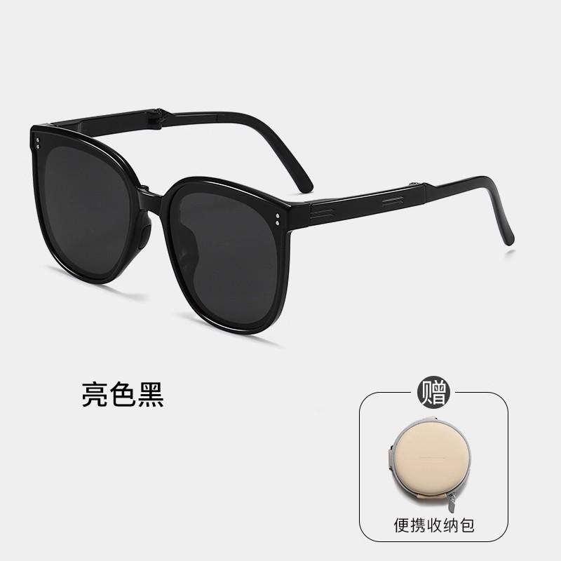 Folding sunglasses for men and women, new model, high-end, face-slimming, UV protection, polarized sun glasses, sun protection driving glasses