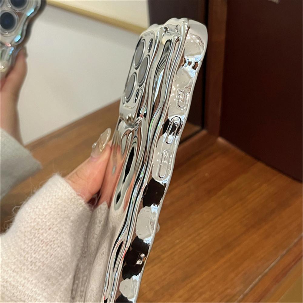 3D Чехол с Волнообразным Рисунком Для Для Iphone 1 14 13 16 Pro Max INS Конфетный Цвет Мягкий Силикон Ударопрочный Задняя Крышка Чехлы