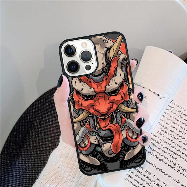 Чехол-бампер с маской Они для iPhone 17 Air 15 16 14 13 12 Pro Max 11 Pro Max Plus Coque Shell