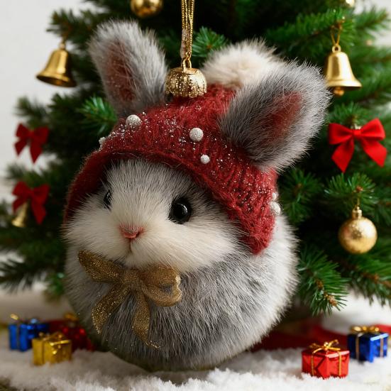 Forest Animal Acorn Ornaments Acrylic Pine Cone Animal Christmas Tree Decoration Rustic Nature-Themed Home Decor for Animal Lovers