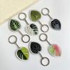 1PC Simulation Green Plant Small Gift Keychain Fashion Acrylic Lovely Leaf Key Ring Pendant Women's Bag Pendant