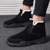 Кожаные мужские зимние ботинки с мехом 2024 теплые зимние ботинки мужские зимние рабочие повседневные туфли кроссовки высокие резиновые ботильоны
