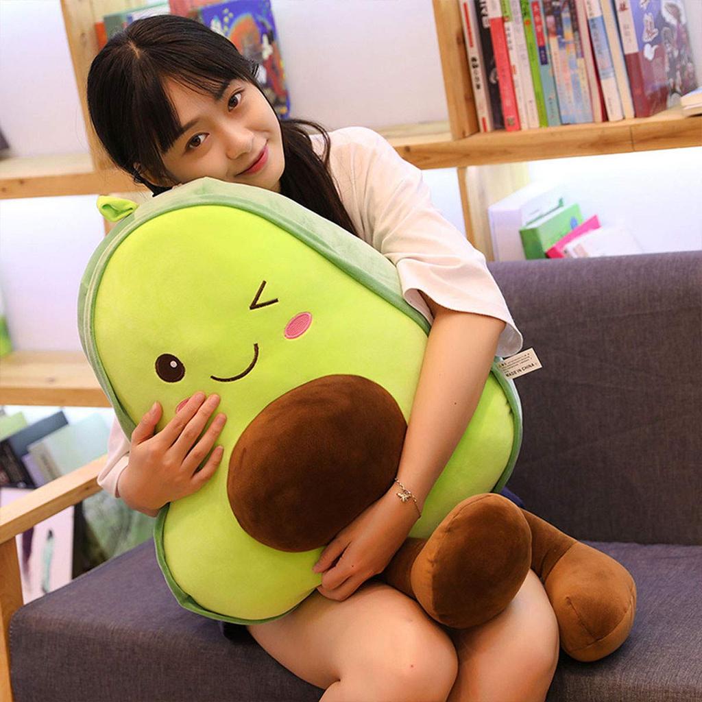 YYFRIEND Cute Plush Toy Fruit Stuffed Animal Doll Large Avocado Pillow Cartoon Food Kids Lovely Soft Chrismas Birthday Gift for Bedroom Living Room,