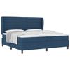 Box Spring Bed with Mattress and Headboard Blue 200 x 200 cm Fabric