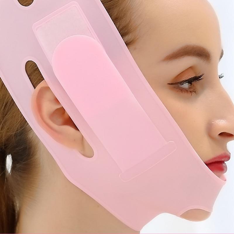 Силиконовый пояс для лица V-образная линия лифтинга, подтяжка лица, повязка для похудения, маска для похудения, тонкий пояс для похудения щек, подбородка и шеи