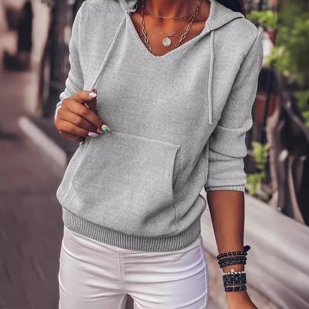 HNXC Женские модные повседневные однотонные худи и свитшоты с капюшоном и длинными рукавами с принтом