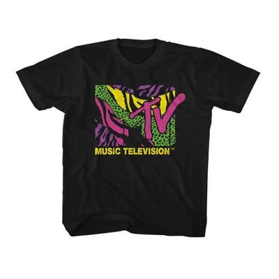 MTV Kids TShirt Colorful Leopard and Zebra Logo Tee