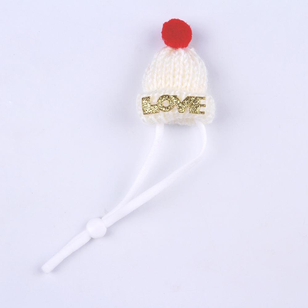 Knitted Hamster Christmas Hat Adjustable Pet Costume Headwear Cute Santa Beanie Festive Dress-Up