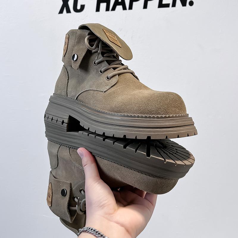 High-top Martin boots 2024 winter new heightened thick-soled rhubarb boots retro versatile trend men's boots 44306-A