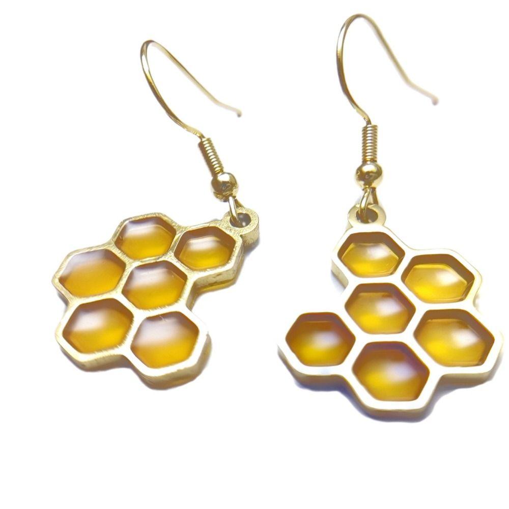 Color Texture Bee Earrings Zinc Zinc Alloy Eardrop Unique Ear Accessories  Lady