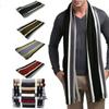 Neck Warm Men Striped Scarf Thick Neck Wrap Casual Winter Long Shawl