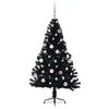 Artificial Pre lit Black Christmas Tree 150 cm PVC