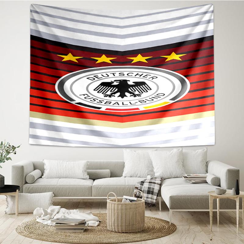 1PC German Football Emblem Printed Tapestry Room Decoration Wall Hanging for Living Room Bedroom, dormitory, Birthday and Christmas gifts