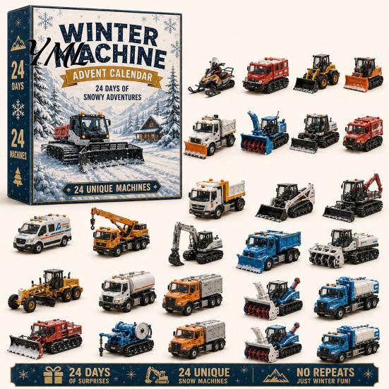 Decorative Christmas Keepsake 2026 Transportation Advent Calendar, 24-Day Acrylic Ornament Set with Vehicle Party Favor Figures, Tree Hanging