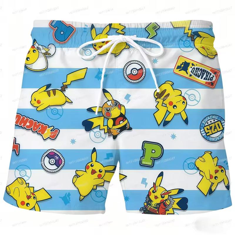 Летние пляжные шорты Psyduck 2026 Pokemon Мультяшные Быстросохнущие Board Shorts Милый принт с уткой Повседневные праздничные брюки для мужчин женщин Спорт