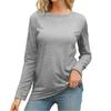 Women Long Sleeve Shirts Tops Fall Tunic Causal Fashion Round Neck Basic Tee