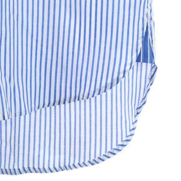 Неиспользованная VAST222 19ss сделано в Японии полосатая рубашка с длинным рукавом 2 синяя мужская б/у