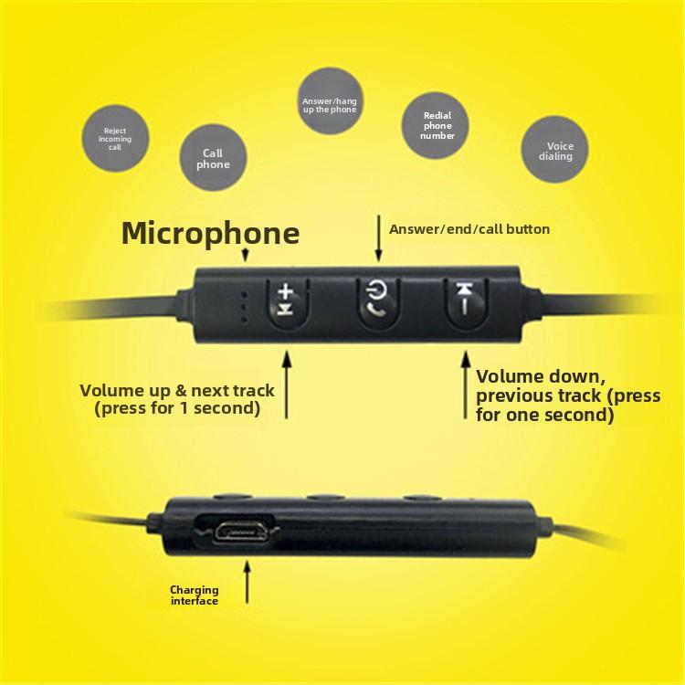 QUED Big Horn on-Ear Sports Bt-1 Bluetooth Headphones 5.0 Stereo Wireless Running Bluetooth Headphones
