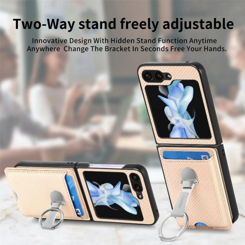 Walley Card Ring Holder кожаный чехол для телефона Samsung Z Flip 6 5 4 3 5G Многофункциональное кольцо-подставка Защитная задняя крышка Z Flip6 Flip5 Flip4 Flip3