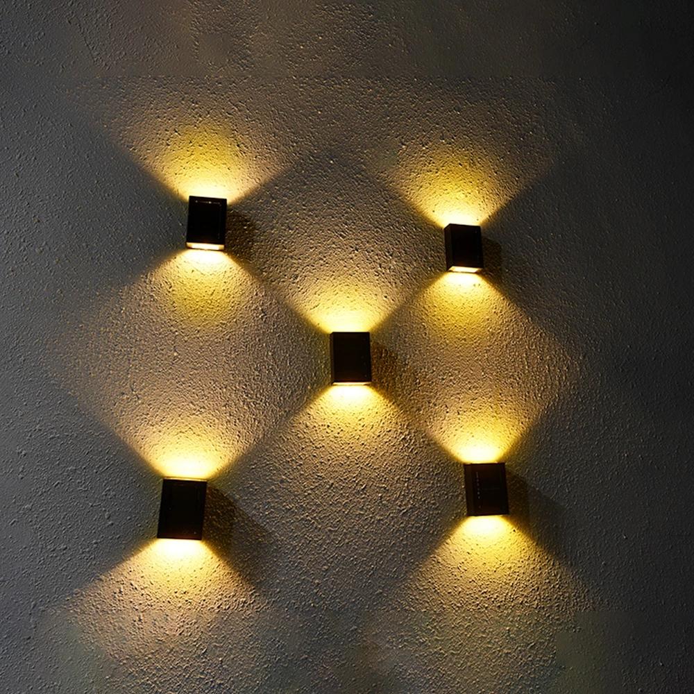 Настенный светильник на солнечной батарее, уличный водонепроницаемый световой светильник вверх и вниз, украшение сада, солнечные фонари, лестница, забор, солнечный свет, лампа