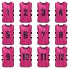 12 PC Adults Soccer Pinnies Football Team Jerseys Youth Sports Scrimmage Soccer Team Training Numbered Bibs Practice Sports Vest