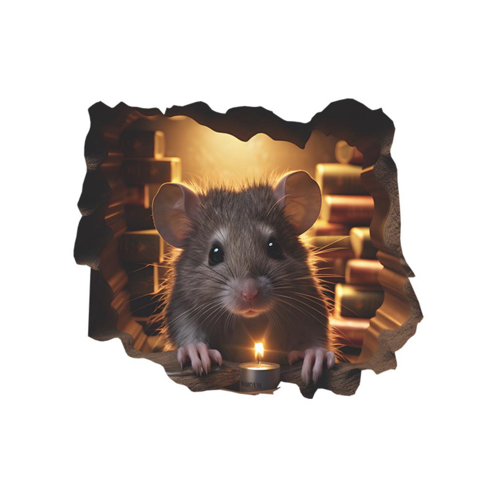 3D Наклейка в виде угловой линии мышиной норы ПВХ самоклеящаяся настенная наклейка