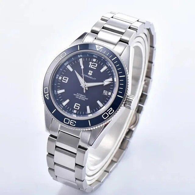 Керамический безель 100, водонепроницаемые роскошные мужские часы Corgeut, 41 мм, сапфировые механические часы для дайвера, автоматические наручные часы NH35
