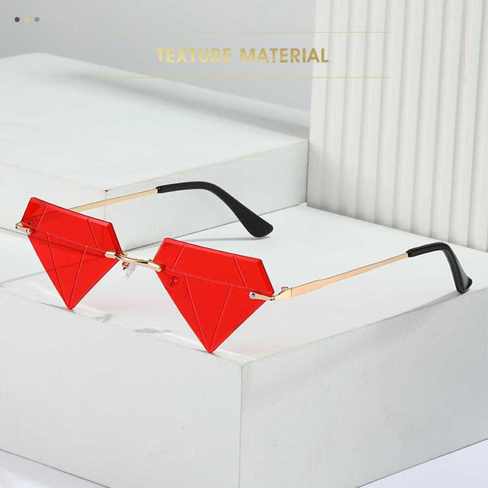 Очки Rave Party, треугольные солнцезащитные очки для женщин, солнцезащитные очки без оправы, ромбовидные ретро-оттенки