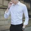 Men's White Slim Fit Long Sleeve Non-Iron Dress Shirt for Professional Business Wear