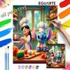 Лило и Стич Кулинария DIY Набор для рисования Классический стиль Декор для дома Поделка Идея для подарка Настенное искусство Раскраска по номерам Холст Декор для дома