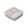Foodman Bento Box, Slim, Can Be Carried Upright, 500ml Capacity, Gray Beige, Secure with 4-Point Locking, Double Sealing To Prevent Leaks, DSK