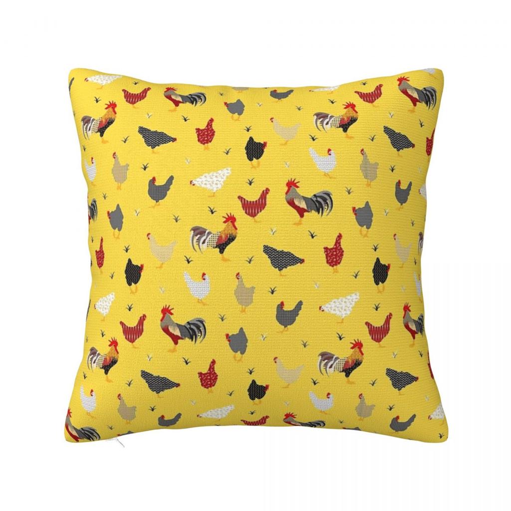 Chicken Farm Square Pillowcase Pillow Cover Polyester Cushion Decor Comfort Throw Pillow for Home Bedroom