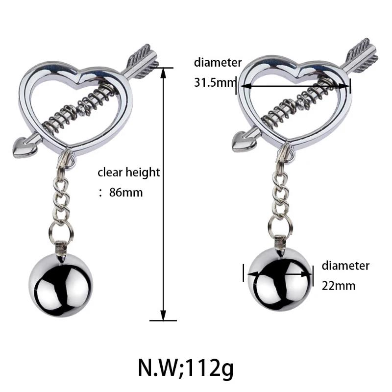 BDSM Bondage Sex Nipple Clamp Stainless Steel Breast Clamp Clips Metal Nipple Shaking Clamps Breast Clip Sex Slaves Sex Shop 18+