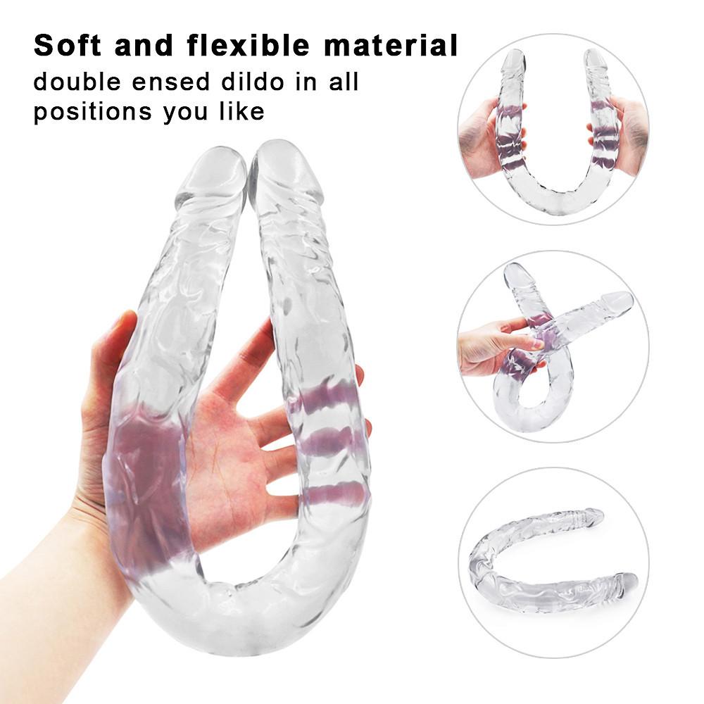 Фаллоимитатор с двойной головкой RUNYU, реалистичные фаллоимитаторы, член, вагинальная анальная пробка, гибкий пенис для женщин, фаллоимитаторы, секс-игрушки