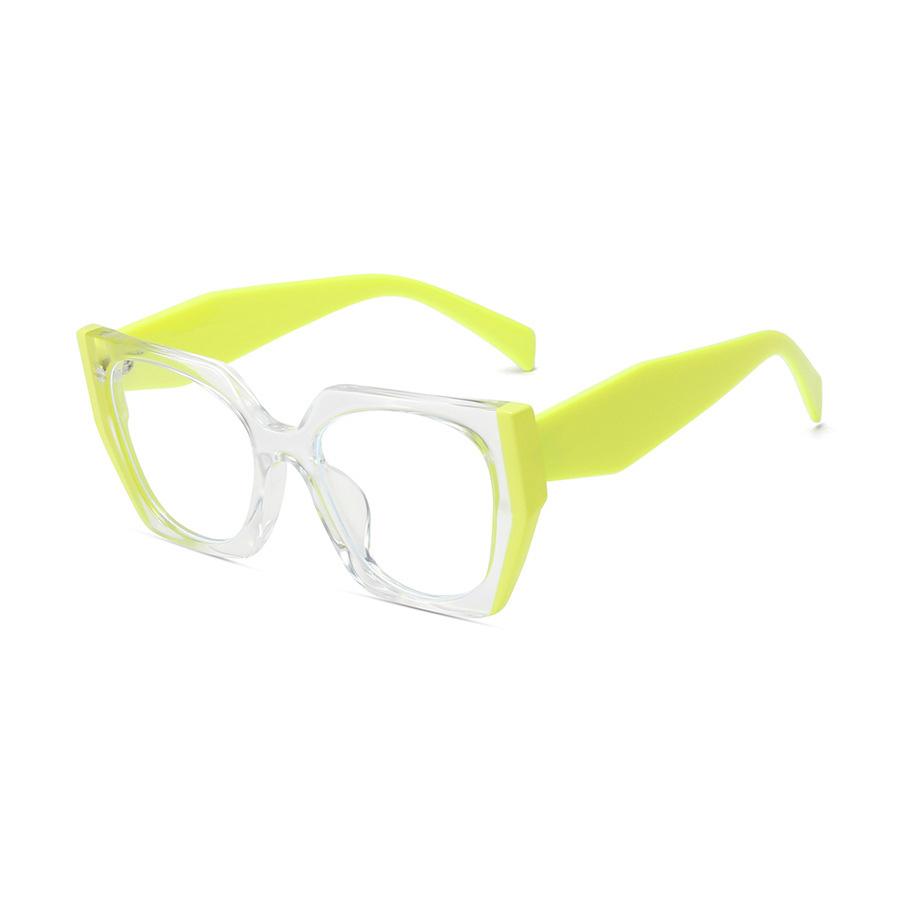 Ретро Полигональная Оправа Солнцезащитных Очков Кошачий Глаз Женская Модная Двухцветная Прозрачная Оправа для Очков Мужская Оптическая Оправа