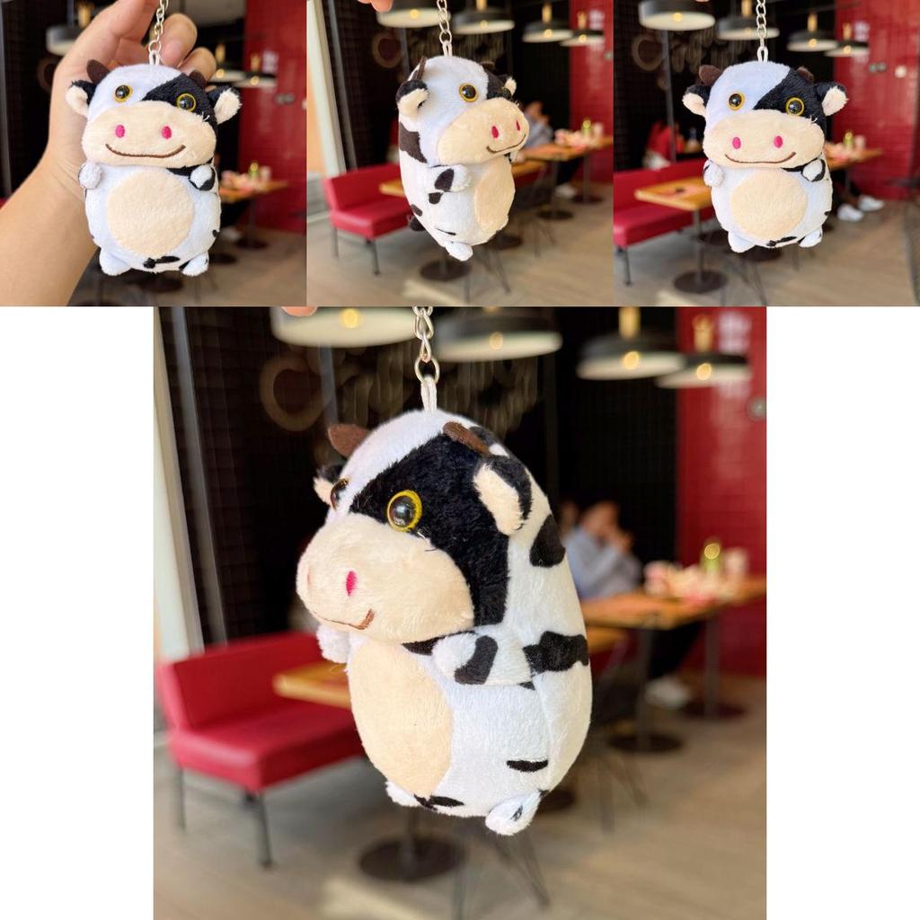 Plush Cow Keychain Cute Animal Pendant For Bags And Gift Giving