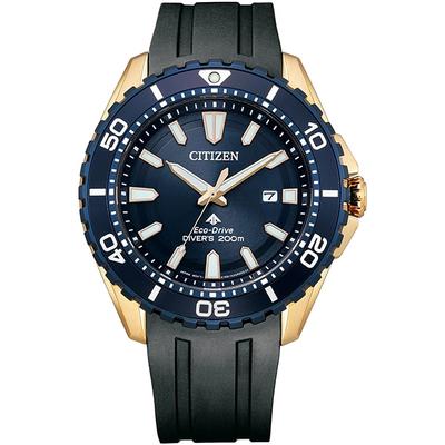 Мужская BN0196-01L ( Смотреть PROMASTER MARINE серии Eco-Drive Diver200m) Круглые часы черного цвета