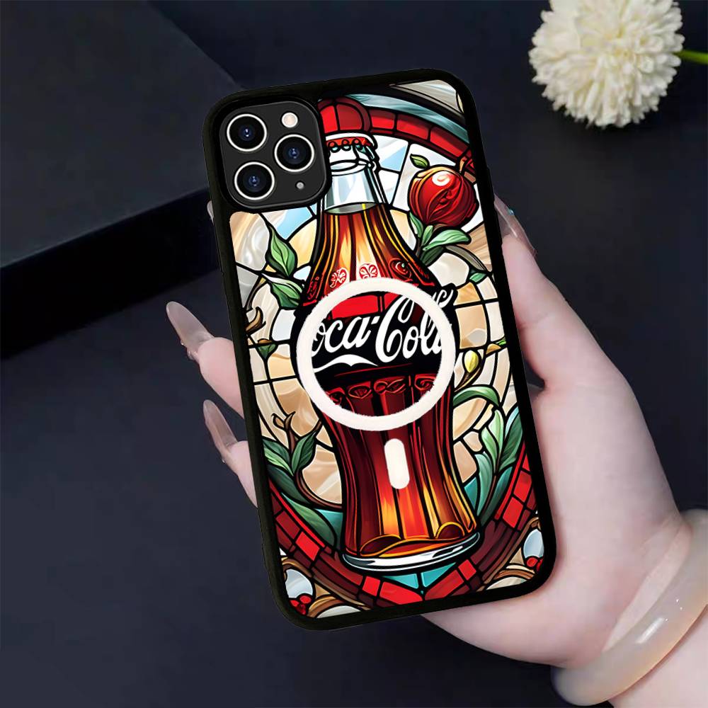 Hot C-Coca Drinks C-Cola For Magsafe Magnetic Phone Case Wireless PC+TPU For IPhone 11 12 13 14 15 16 17 Pro Max Plus