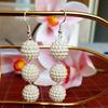 S925 Tremella Hook Gypsy Spherical Pearl Earrings Earrings Dongdaemun Popular Flower Earrings Women's Versatile