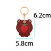 2Pcs Bear Fruit Animal Key Ring Cartoon Access Card Cover Case Protection PU Leather Cover  Students