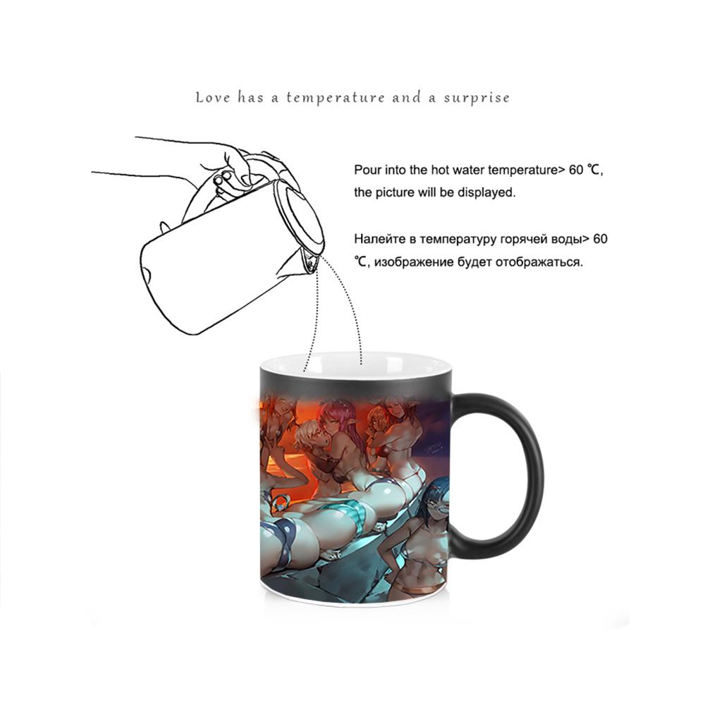 Творческая кружка для купания Beauty Magic Mug BSKT-215 с обесцвечиванием, кружка для кофе в стиле аниме, персонализированные подарки, кружки с изменяющимся цветом, чашки
