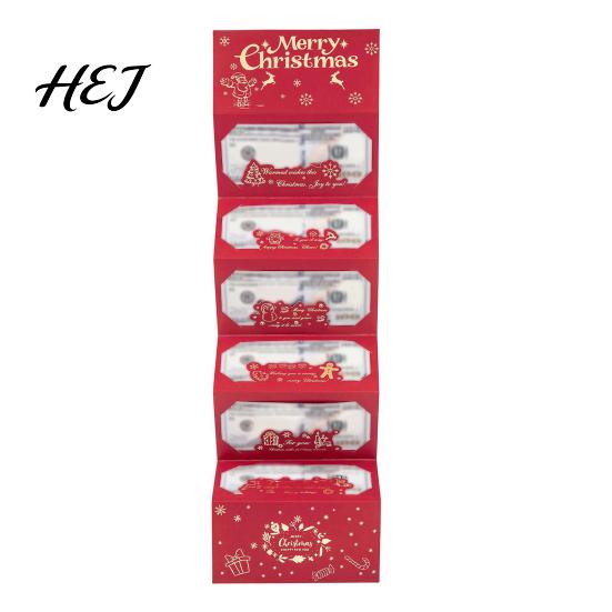 Reusable Gift Card Envelopes Christmas Money Holder with 6 Slots, Santa/Elk/Tree Theme Cash Box for Santa Claus Bills And Cards, Festive Cardboard