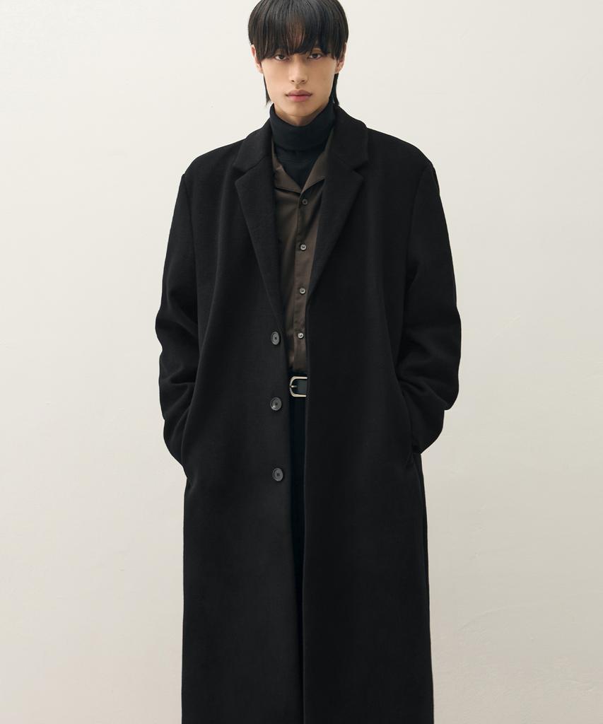 Draw Fit Premier Pure Cashmere Hidden Single Coat [Black]