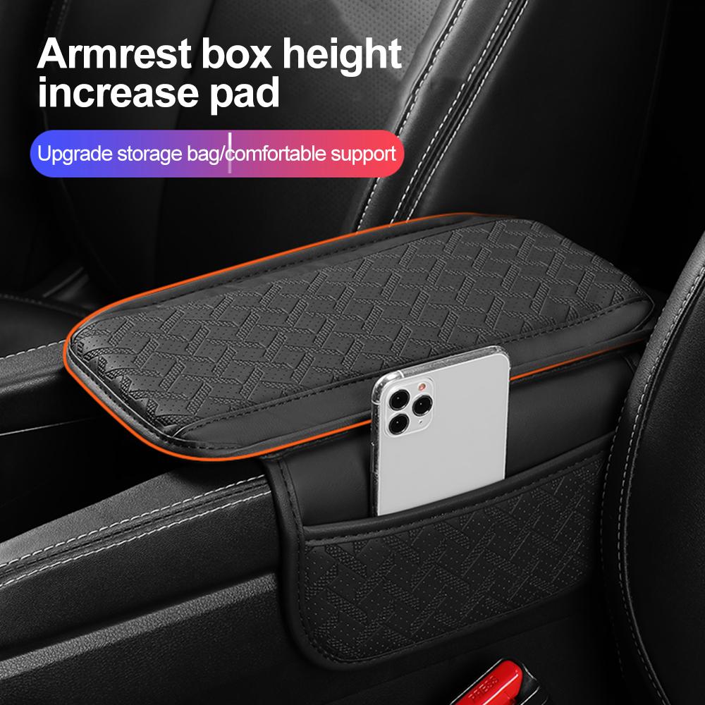 Подлокотник для автомобиля, подушка для высоты, универсальная кожаная подушка для подлокотника с карманом, центральная поддержка, подлокотник для хранения вещей для снятия усталости