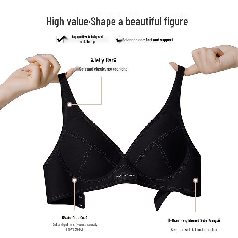 Soft Wireless Push-Up Bra for Women - Thin, Seamless, Side Support, Anti-Sagging, Comfortable Fit