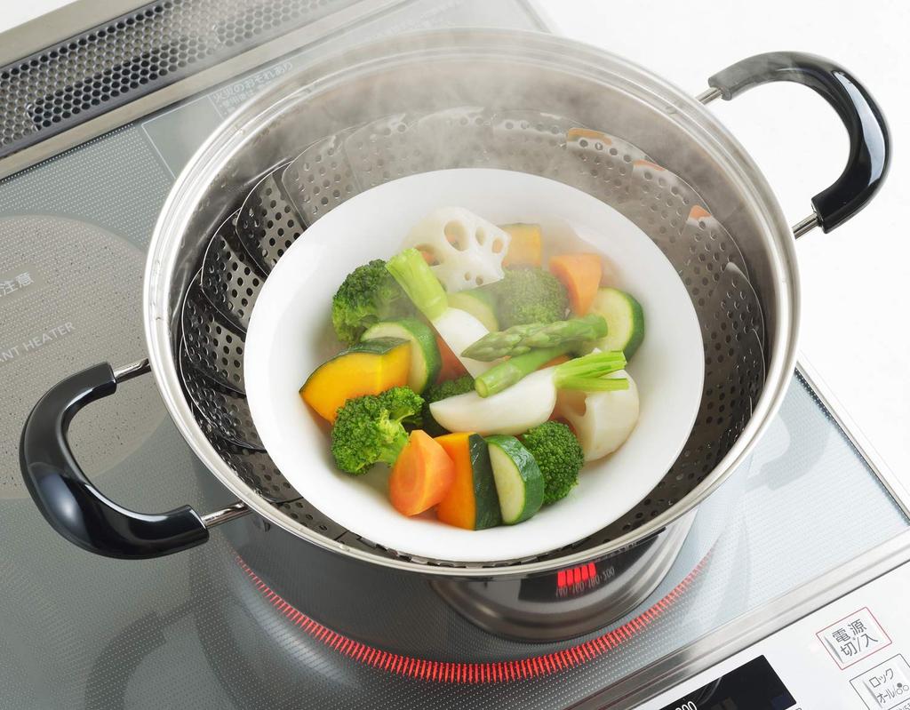 Пароварка Yoshikawa для совместимая с приготовлением на пару из нержавеющей стали приготовление на пару Ироха YJ2793 кастрюли, 18~28 см кастрюли, тарелка, Япония, сталь, приготовление,