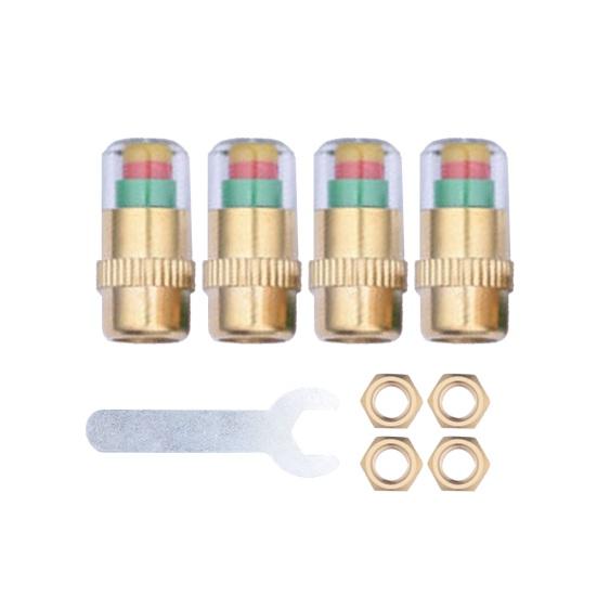 Tire Pressure Monitoring Valve Stem Caps Visual Tri-Color Alert Caps Waterproof Tire Pressure Gauge Replacement Caps for Cars Trucks SUVs