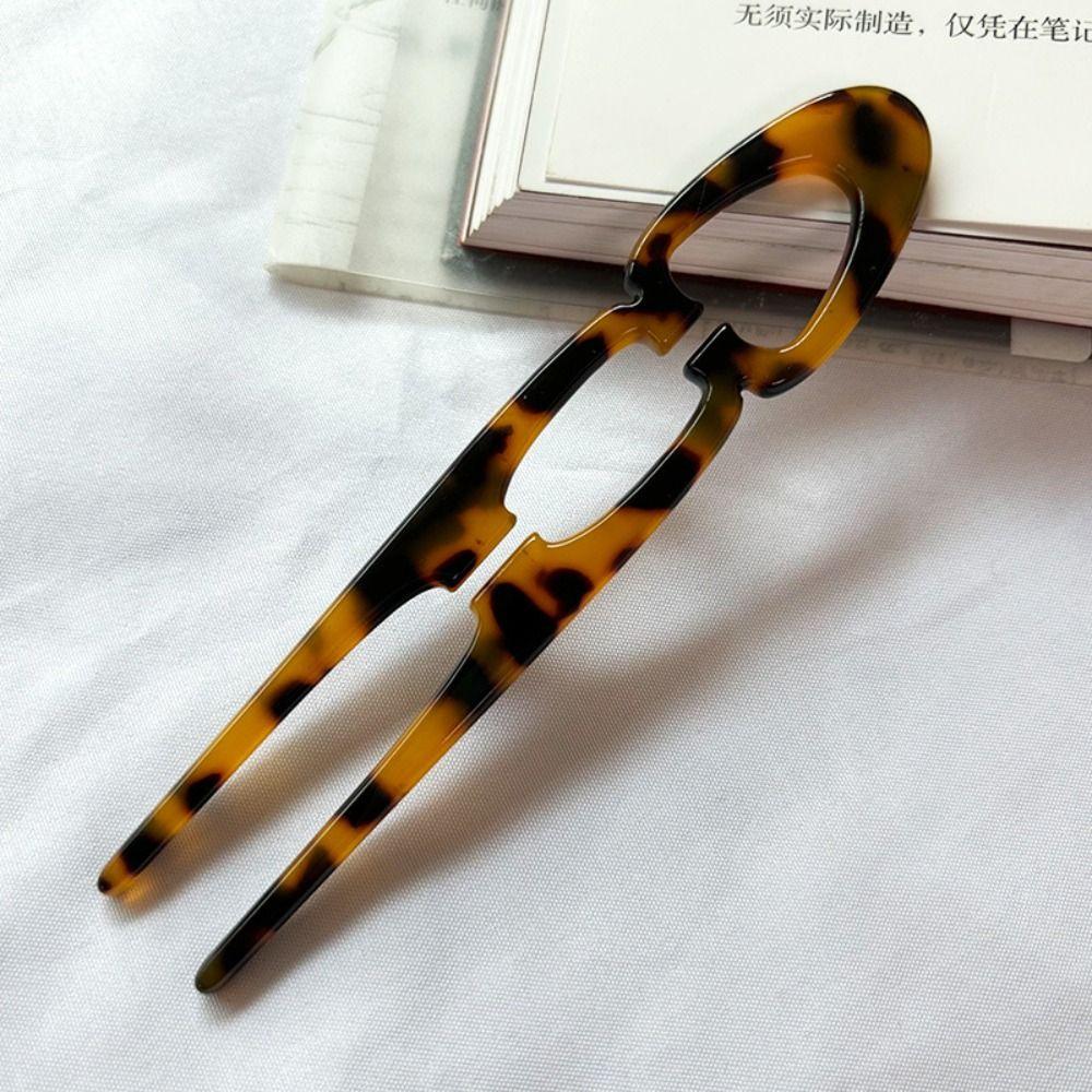 Acetate Hair Sticks U-Shaped Bun Hairpin Sweet Meatball Head Hairclip  For Woman Girl