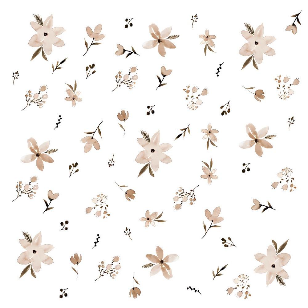 Boho Flowers Wall Stickers Watercolor Wall  Art INS Murals  Nursery Kindergarden