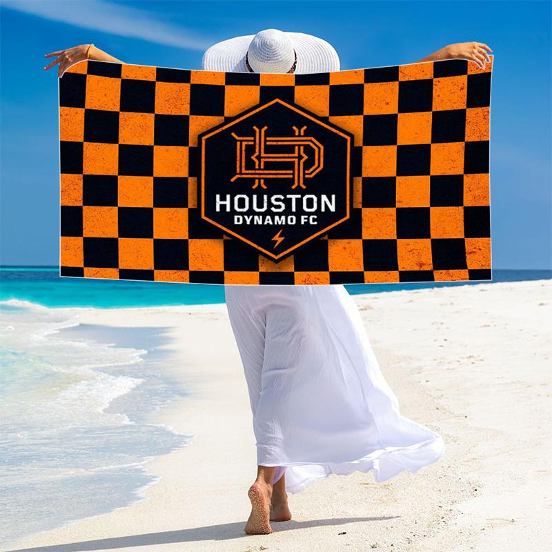 Houston Dynamo Print Beach Towel, Large Soft Quick Dry Towel for Beach Camping Swimming